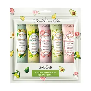 Hand Cream Set -30g x 5pcs,Avocado&Chamomile&Olive&Rose&Cherry Blossoms,Smoothing and Moisturizing Hand Cream, Anti drying, Compact and portable, a must-have for winter outings and a perfect gift for festivals outdoorfun