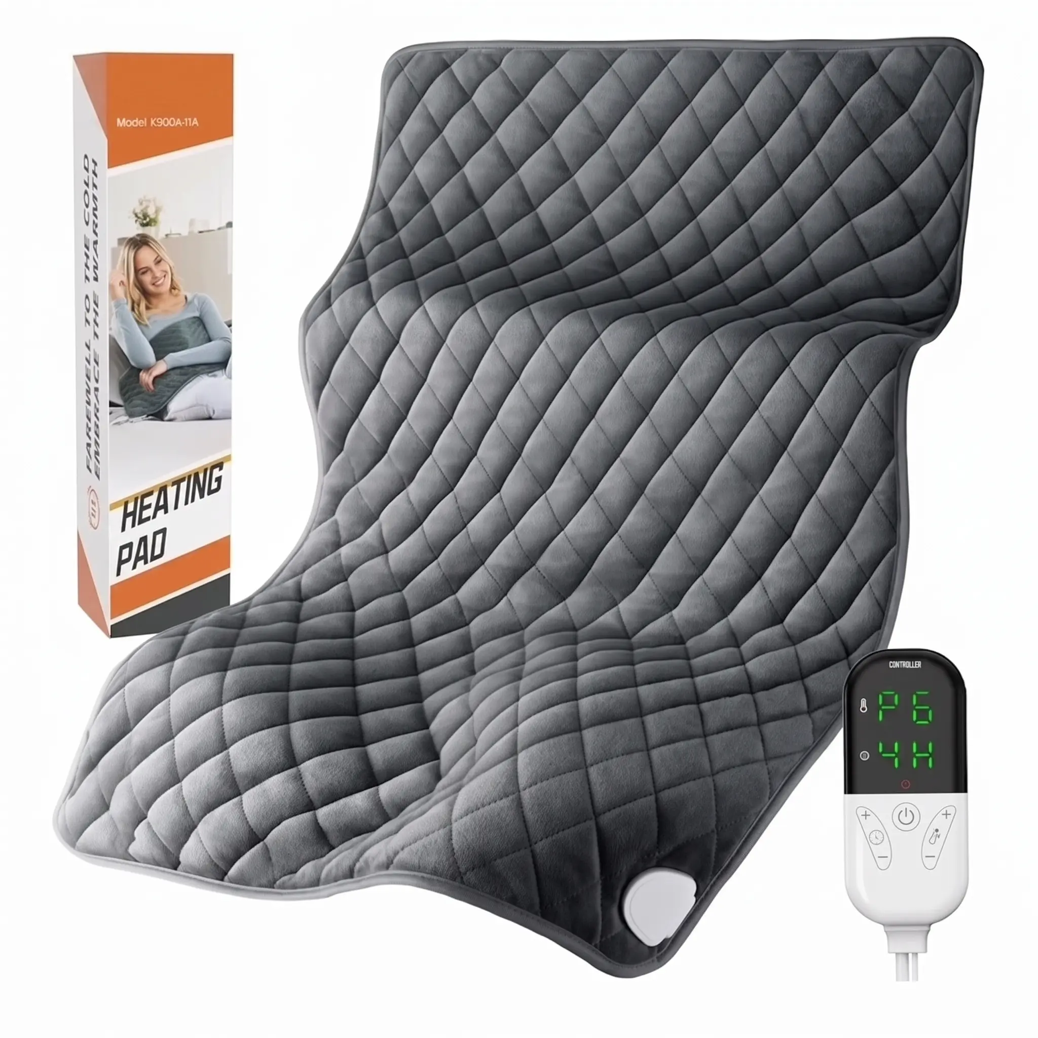 Extra Large Heating Pad for Back Pain 32"x24" King Size XL Heat Pad | XXL Electric Heating Pads for Back/Period Cramps Relief/Neck Shoulder, Timer Auto Shut Off, Machine Washable, 6 Heat Settings