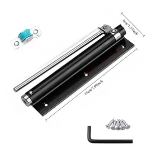 Upgrade Automatic Door Closer for Doors Up to 50kg 150° Opening Angle Spring-Loaded Self-Closing Hinges Adjustable Latching Speed Stainless Steel Soft-Closing Top Latch Complete with Arm Screw and Wrench Lock