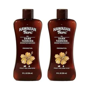 Achieve a Deep, Radiant Tan with Our Premium Dark Tanning Oil (Twin Pack, 8oz Each) – A Moisturizing Body Oil Infused with Nourishing Cocoa Butter for Enhanced Tanning and Supple Skin