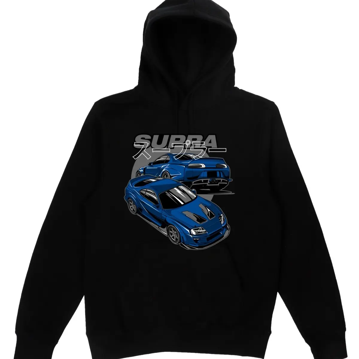Supra Graphic Hoodie Black Menswear Pullover Long Sleeve Sweaters