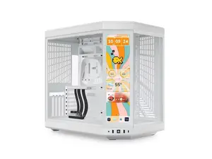 HYTE Y70 touch infinite Dual Chamber ATX Mid Tower Modern Aesthetic Case With Integrated 2.5K LCD Touchscreen - Snow White