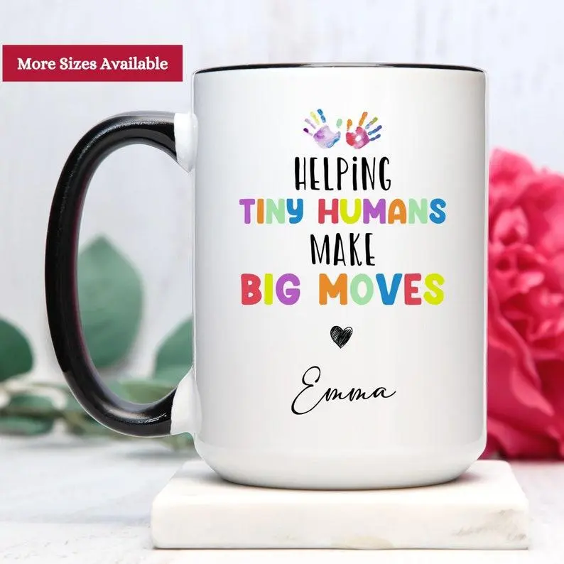 Helping Tiny Humans Make Big Move Mug Personalized, Physical Therapist Mug, Physical Therapist  Gift, Physical Therapist Christmas Gift