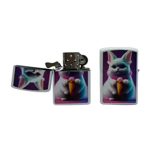 flip top lighter. cute bunny photo lighters. both sides photo lighter. Camping outdoor lighter