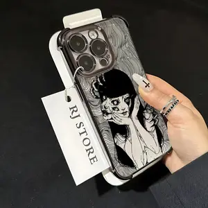 Junji Ito Horror Comics Plating Cellphone Casing, Anti-Fall Airbag Back Cover Accessories for iPhone 11/12/13/14/15/16/17 Plus/Pro/ProMax & Handheld Devices