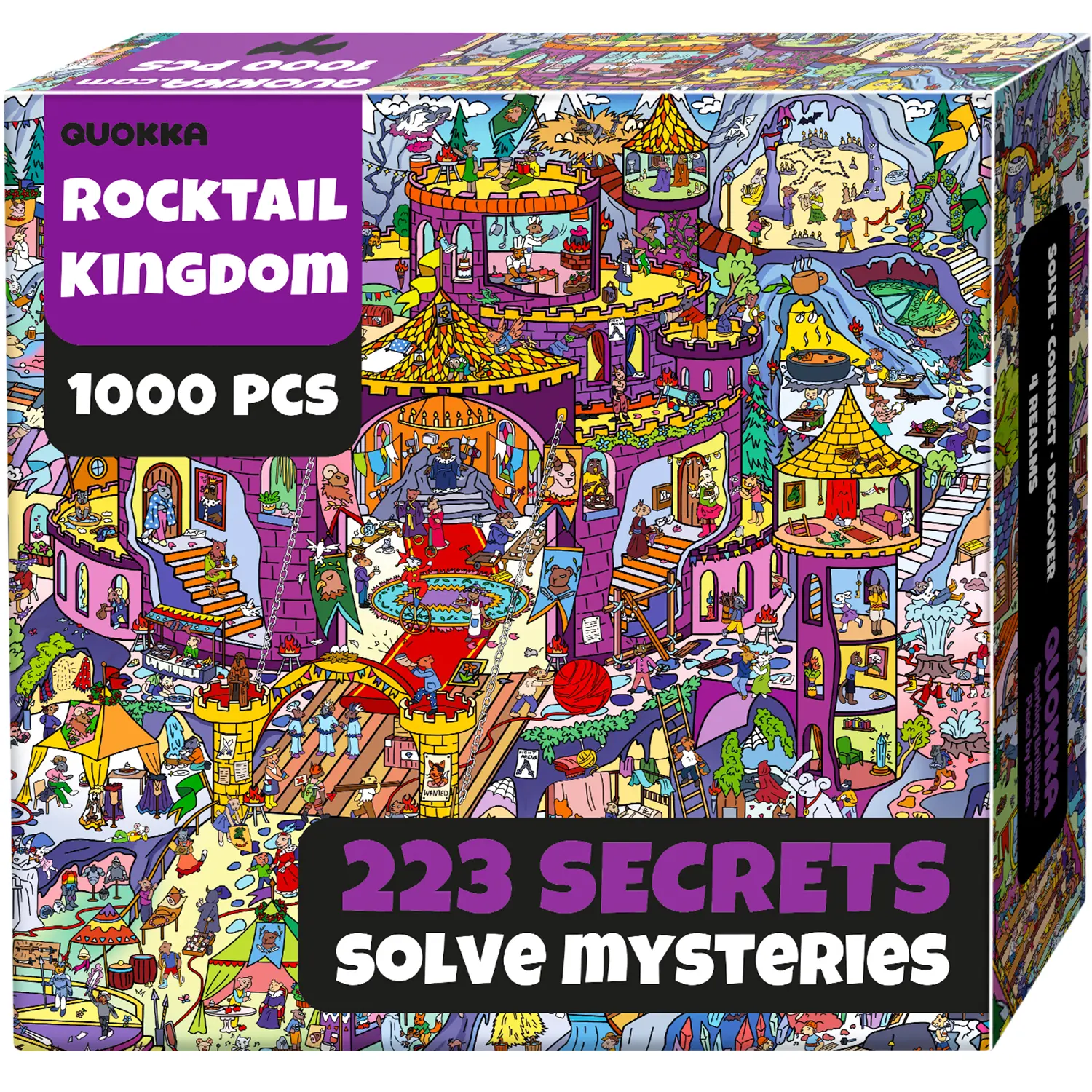 QUOKKA 1000-Piece Jigsaw Puzzles for Adults, Rocktail Mountain Kingdom Adventure Collectible, 223 Hidden Secrets, Engaging Audio Guide, Memory Training, 4-Series Epic Storytelling Mystery Realm, Collectibles, Expert Puzzle Game