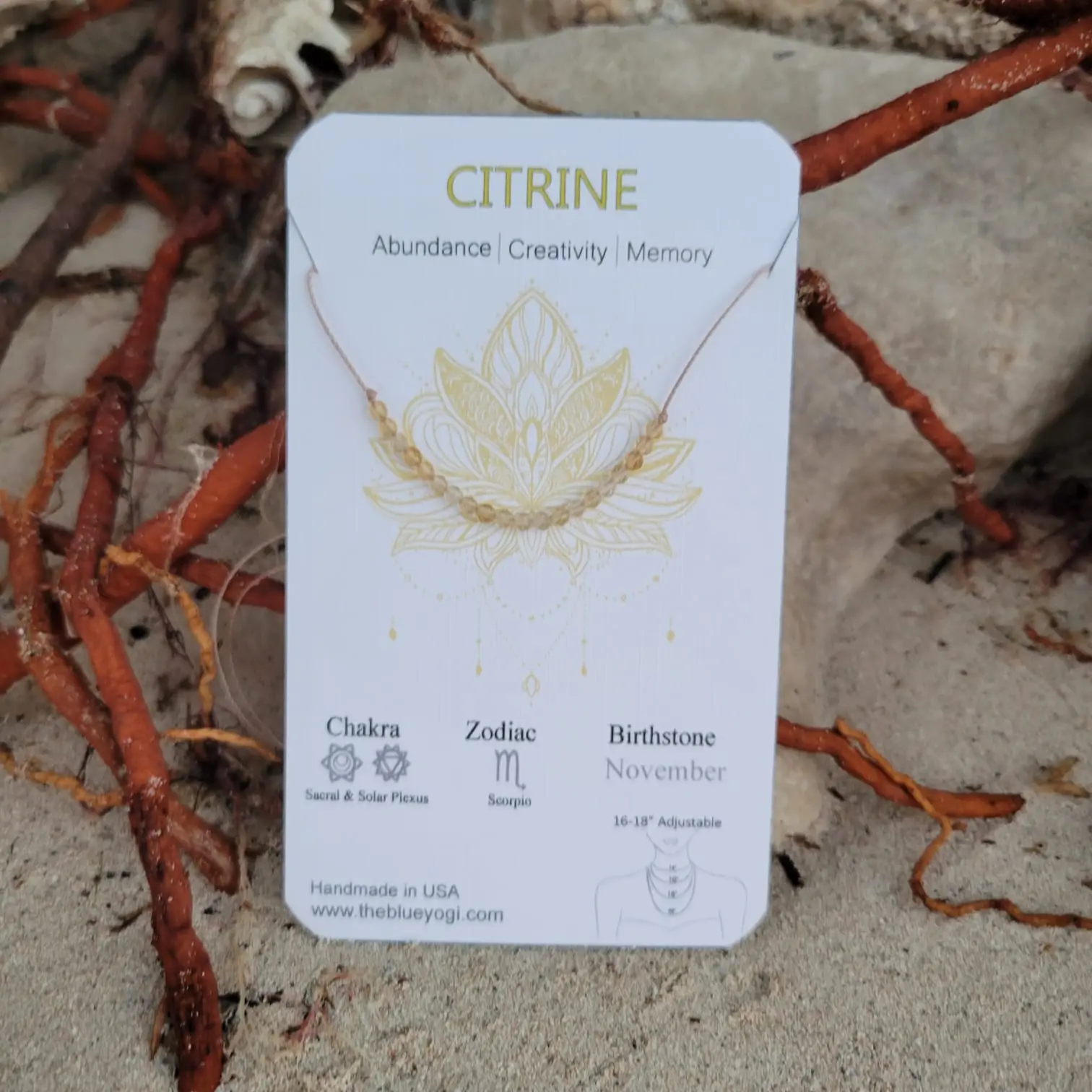 Dainty Citrine Necklace - November Birthstone