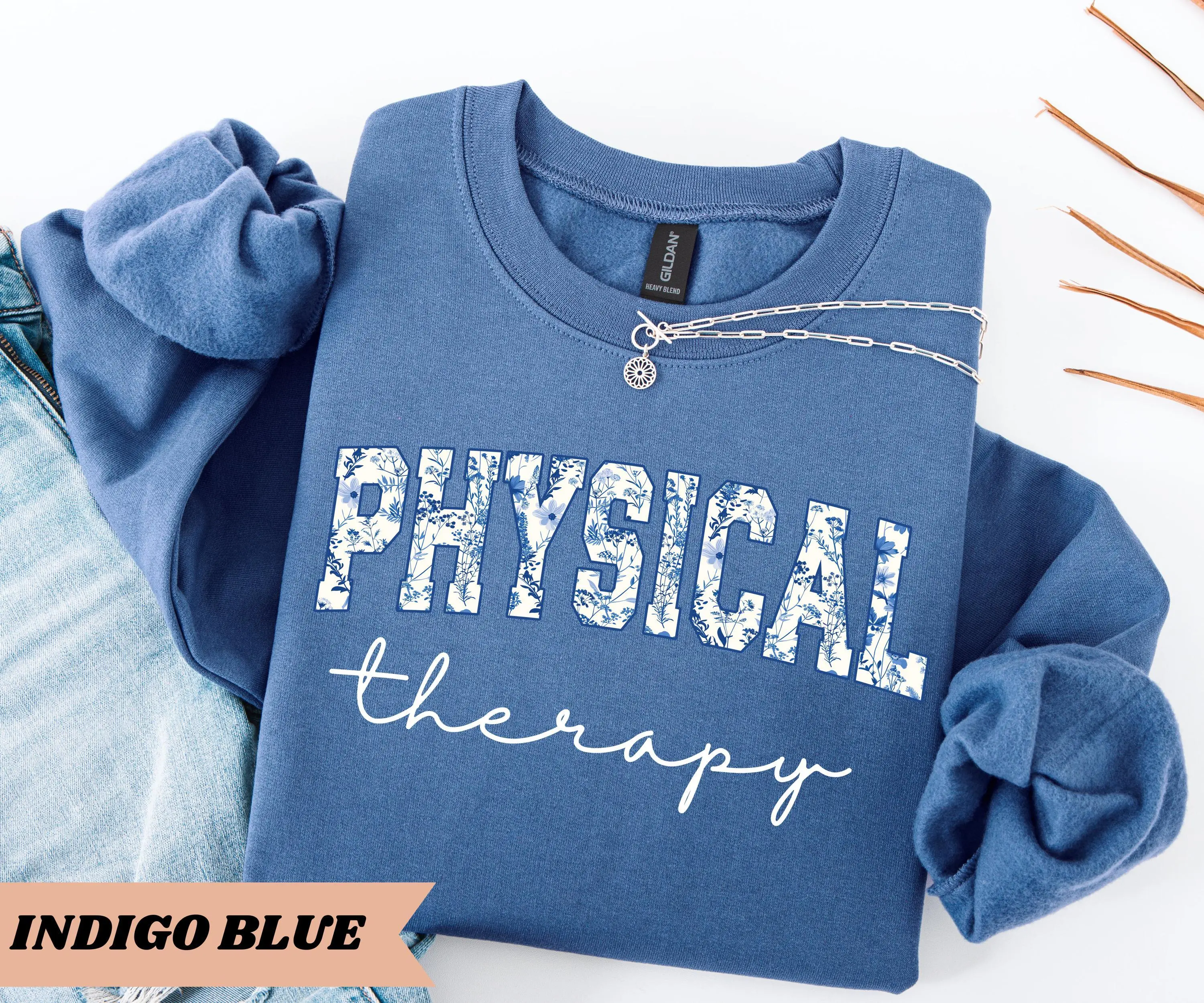 Physical Therapy Sweatshirt / Short Sleeve T-SHIRT , Floral Physical Therapist , PT  Graduation Gift , DPT Womenswear Medium