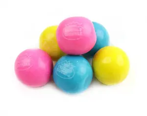 Dubble Bubble Chewy Cotton Candy Gumballs - Cherry, Lemon & Blue Raspberry Flavors, Ambient Bulk Candies, 12 Months Shelf Life, Refill Pouch Sweet Snack