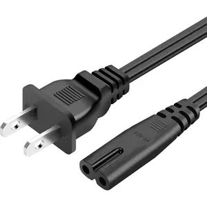 TV Power Cord for Samsung LG TCL Sony Toshiba, TL-JIYPU 2 Prong AC Wall Plug 2-Slot Cable for HP Dell Asus Acer Laptop Charger, LED LCD Monitor TV, HP Canon Printers, PS2 PS3 Slim PS4, DVD Players