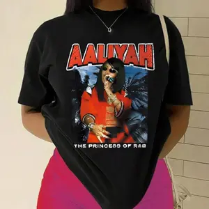 Aaliyah Vintage Rap Style Shirt, Retro R&B Music Graphic T-Shirt, Classic 90s Singer Fan Tee, Hip Hop Streetwear Outfit, Music Lover Tribute Gift Shirt, Unisex Casual Graphic Shirt For Women, Shirt For Men