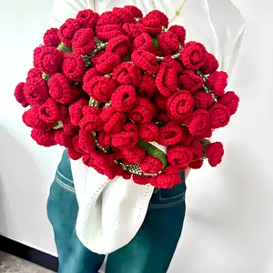 Mother's Day Giant Rose Bouquet, Multifunctional Knitted Rose Trim Blanket & Shawl, Handmade Crochet Eternal Flower, Gift