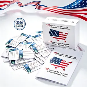 2026 US Citizenship Paper Flash Cards – All 128 USCIS Civics Questions & Answers, English & Spanish Bilingual Study Cards for Naturalization Test Prep & Citizenship Interview