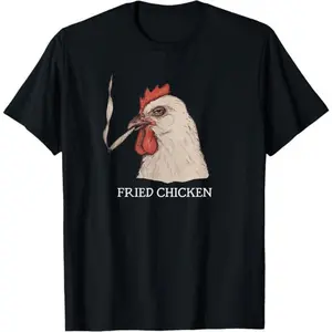 Whimsical Fried Chicken 100% Cotton Unisex T-Shirt for Men Women & Youth Casual Graphic Printed Vintage Tee