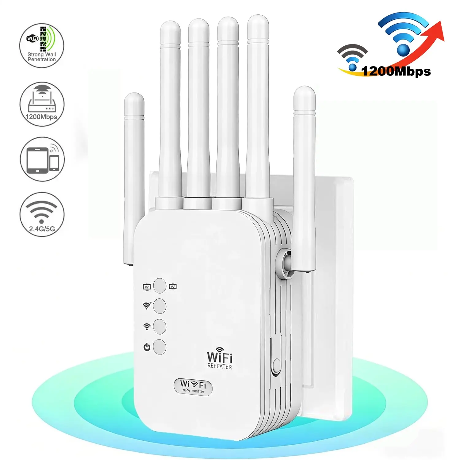 WiFi Signal Extender, Home WiFi Booster, Long Range Wireless Amplifier, Wireless Signal Repeater, 200mbps Dual Band, 6 Antennas, Wifi Extender With Ethernet Port, Ethernet Port, Quick Setup, Wifi Extenders, Wi Fi Extenders Signal Booster For Home
