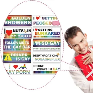 Funny Car Magnets, 10 Pcs Gay Bumper Magnets Reusable Car Stickers Gay Magnets for Car Prank Waterproof Magnetic Bumper Stickers for Vehicles Trucks Fridge