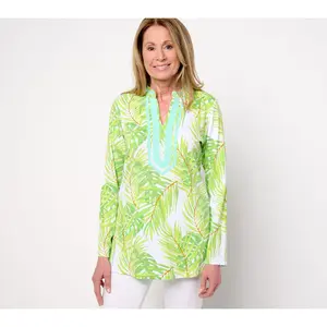 Bellisima by Kim Gravel Regular Palm Party Boutique Ribbon Trim Top