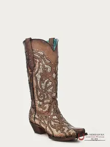 CORRAL LD ORIX GLITTER INLAY & STUDS POINT TOE -C3331