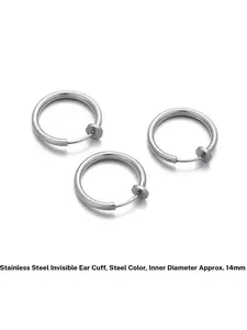 Stainless Steel Titanium Invisible Ear Clips Earcuff Earrings DIY Spring Ear Clasps No Piercing Women Men Jewelry Accessories