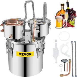 VEVOR Moonshine Still Stainless Steel Water Alcohol Distiller Copper Tube With Circulating Pump Home Brewing Kit Build - in Thermometer for DIY Whisky Wine Brandy SpiritsVEVOR Super Brand Day