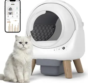 Self Cleaning Litter Box for Multiple Cats, Smart APP Control with Safety Sensor