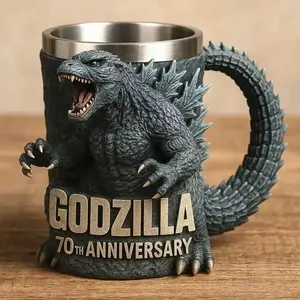 Godzilla 70th Anniversary Resin Mug, Limited Edition Collectible Drinkware, Durable & Stylish Design, Perfect Gift Idea