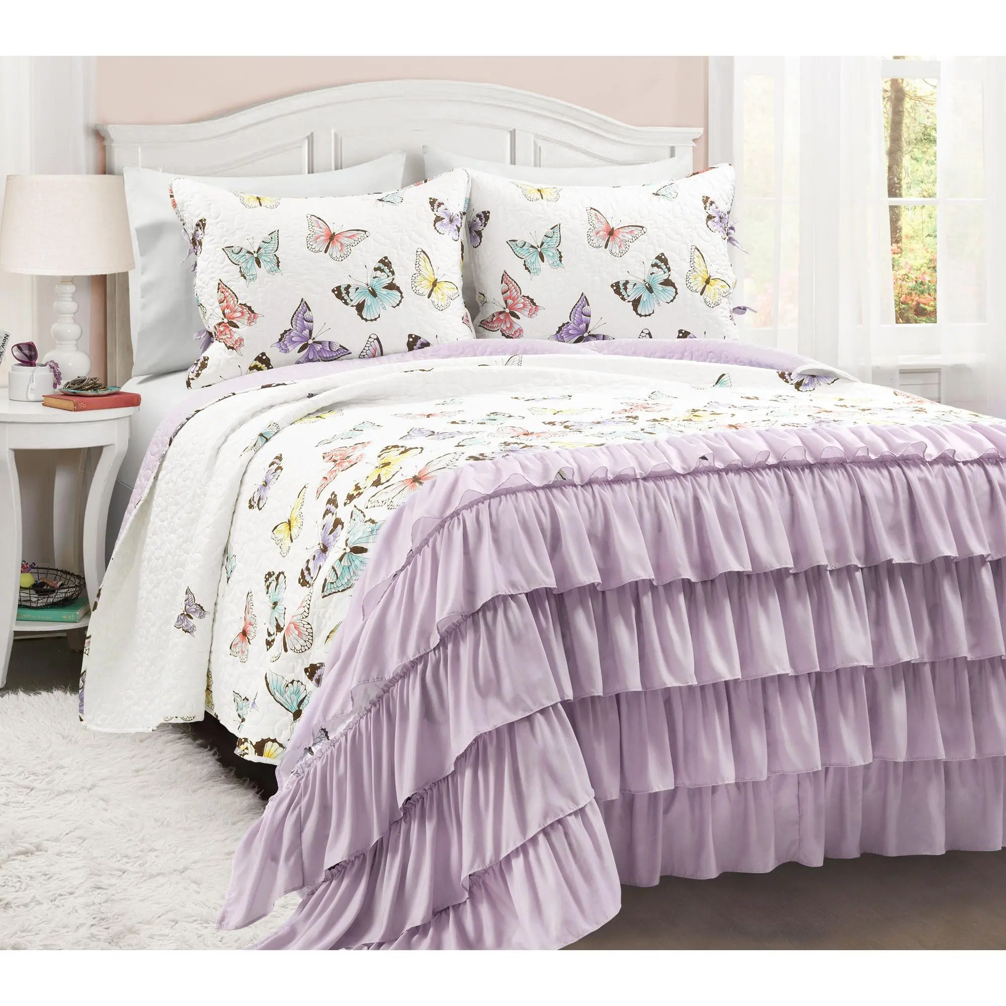 Lush Decor Butterfly Oversized 3pc Full/Queen Qilt Set