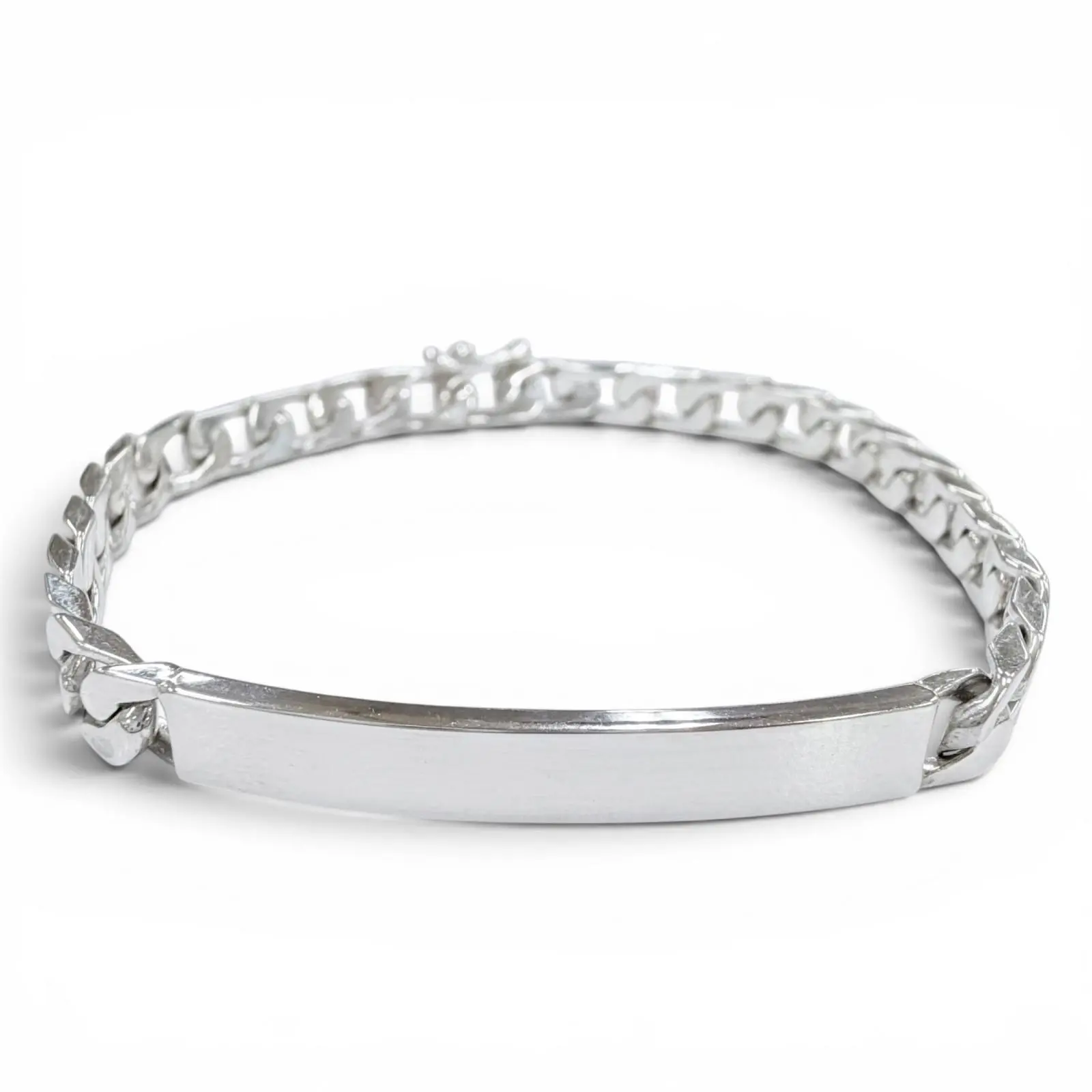 Pre-owned Tiffany & Co. Sterling Silver 925 (Ag925) Small Leather Goods Silver Kihei Chain ID Bracelet