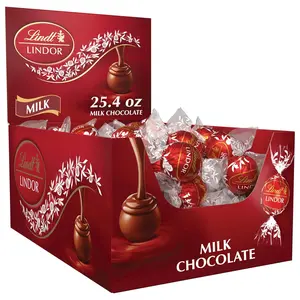 Lindt Lindor Chocolate Truffles 60 Count Box - Milk Chocolate Individually Wrapped Premium Quality & Flavors for Gifting & Sharing