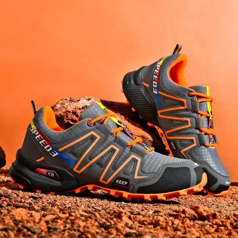 Men Women Speed 3 Waterproof Trail Running Hiking Shoes, Rugged Deep Lug Non-Slip All Terrain Trekking Sneakers, Lightweight Breathable Mountain Climbing Footwear