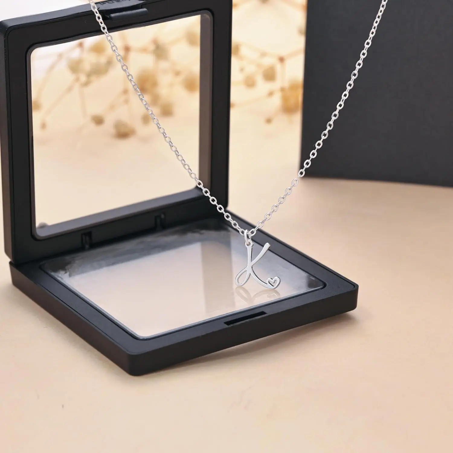 Loyalove Initial Necklace for Women-Sterling SL Dainty SL Letter Necklace Trendy Cute Custom Personalized Monogram Necklace