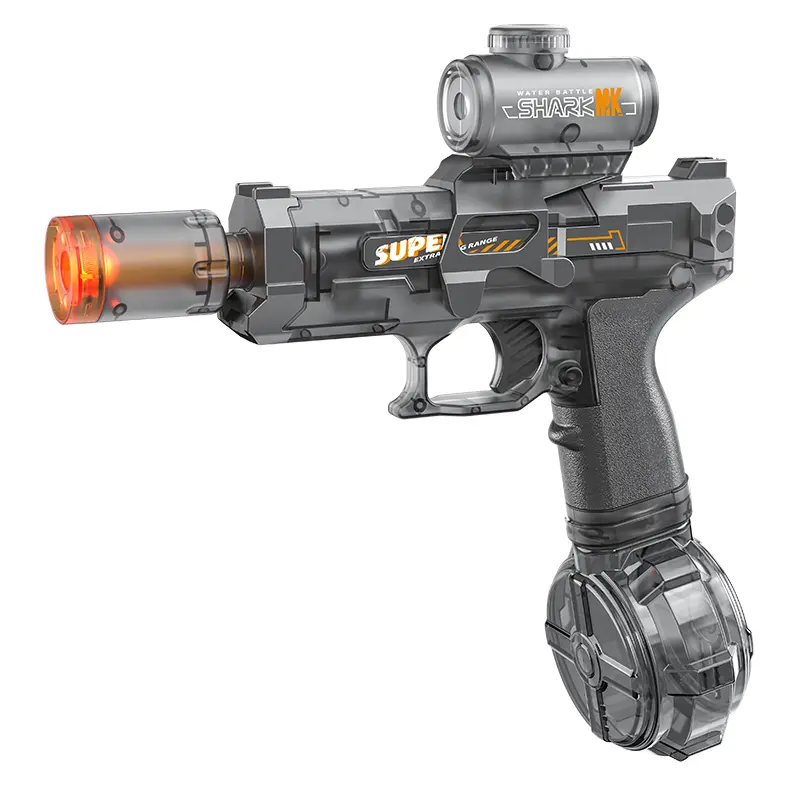 Automatic Electric Water Gun Toy for Ages 3+ Teens, Thick Premium Material, Glowing Muzzle, 320cc Large Capacity, 32 FT Long Range, Summer Beach Pool Party Outdoor Toy (Water Guns for Backyard Fun)