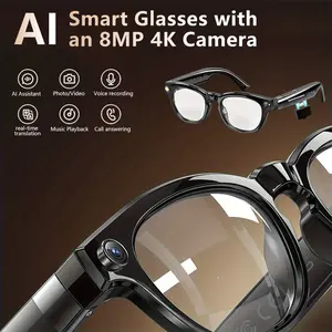 AI Smart Glasses with  8MP HD Camera,4k Photos, 1080P Video Recording , Real Time Translation, Voice Assistant,  for Travel, Meetings & Vlogging, Bluetooth Eyewear with Voice Assistant and Photochromic Lenses ,touch adjustment, next gen gadgets