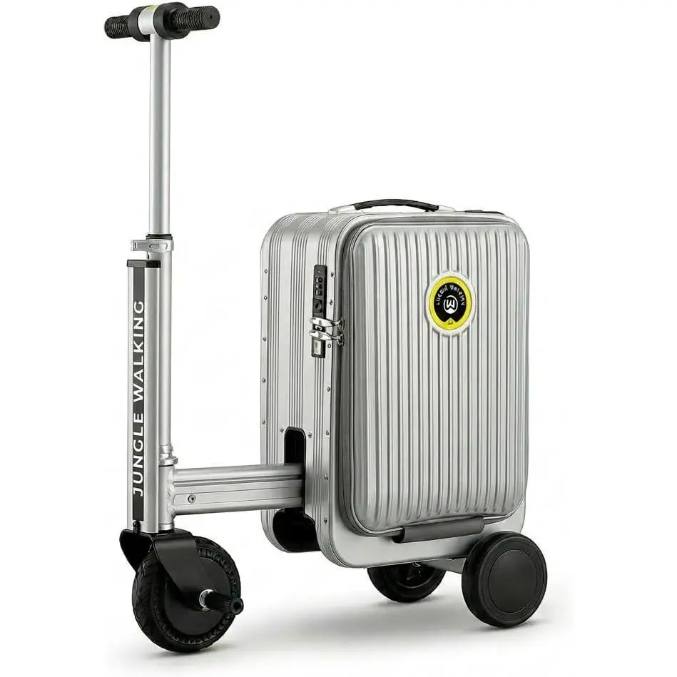 Rideable Electric Carry-On Luggage for Adults & Kids - 20" Light & Compact  Hard-Shell Drop Resistant Antitheft TSA Lock, 250W Motor, 8 MPH, 5 Mi Range, Removable Battery, USB Charging, 240 lbs Max Load, Light, Multi-Compartment