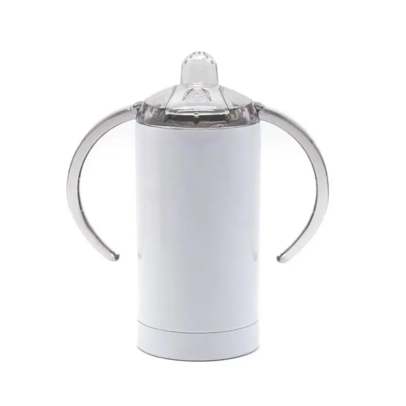 Stainless Steel 12oz Portable Sublimation Sippy Cup Tumbler, Reusable Water Bottle with Secure Lid