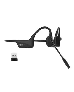 OpenComm2 UC 2025 Upgrade - Open-Ear Wireless Computer Headset with Boom Mic, Bone Conduction Bluetooth Stereo Headphones, USB-A/C Dongle Compatible with PC and Mac, Zoom Certified - C120UC