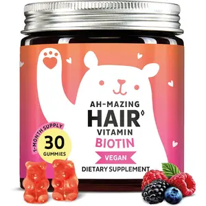 NEW !!! Biotin Gummies for Hair, Skin & Nails. 5,000 mcg High Potency Vegan Vitamins for Faster Hair Growth, Stronger Nails & Healthy Skin. with Vitamins C & E, 30 Gummies
