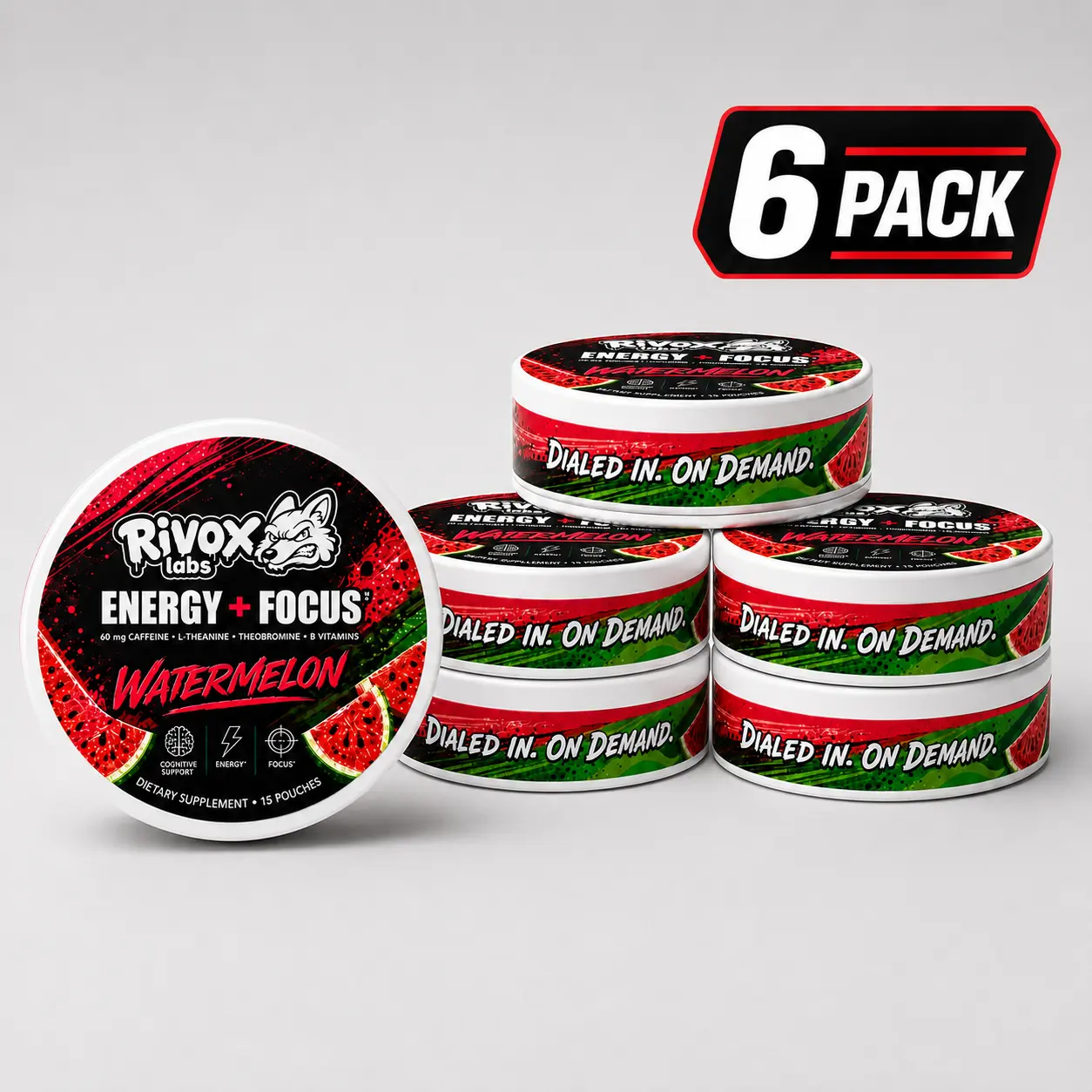 Rivox Focus Pouches – Watermelon 6-Pack