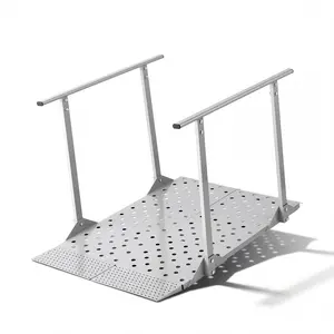 【Father's Day gift】VEVOR Wheelchair Ramp with Handrails, 44.9 x 33.5 in, Heavy Duty Aluminum Handicap Ramp, 440 lbs Capacity, Non-Slip Portable Threshold Ramps for Home Steps, Stairs, Doorways, Curbs, Walkers, Scooters