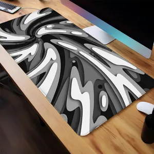 Abstract Pattern Design Mouse Pad, Rectangle Gaming Mouse Pad, Non-Slip Rubber Base Stitched Edge Desk Pad for Home Office Game Room, Desk Accessories