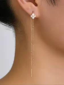 Elegant Flower Design Dangle Earrings, Fashionable Jewelry for Women, Trendy All-match & Exquisite Jewelry for Birthday Gift, Dainty Fashion Jewelry