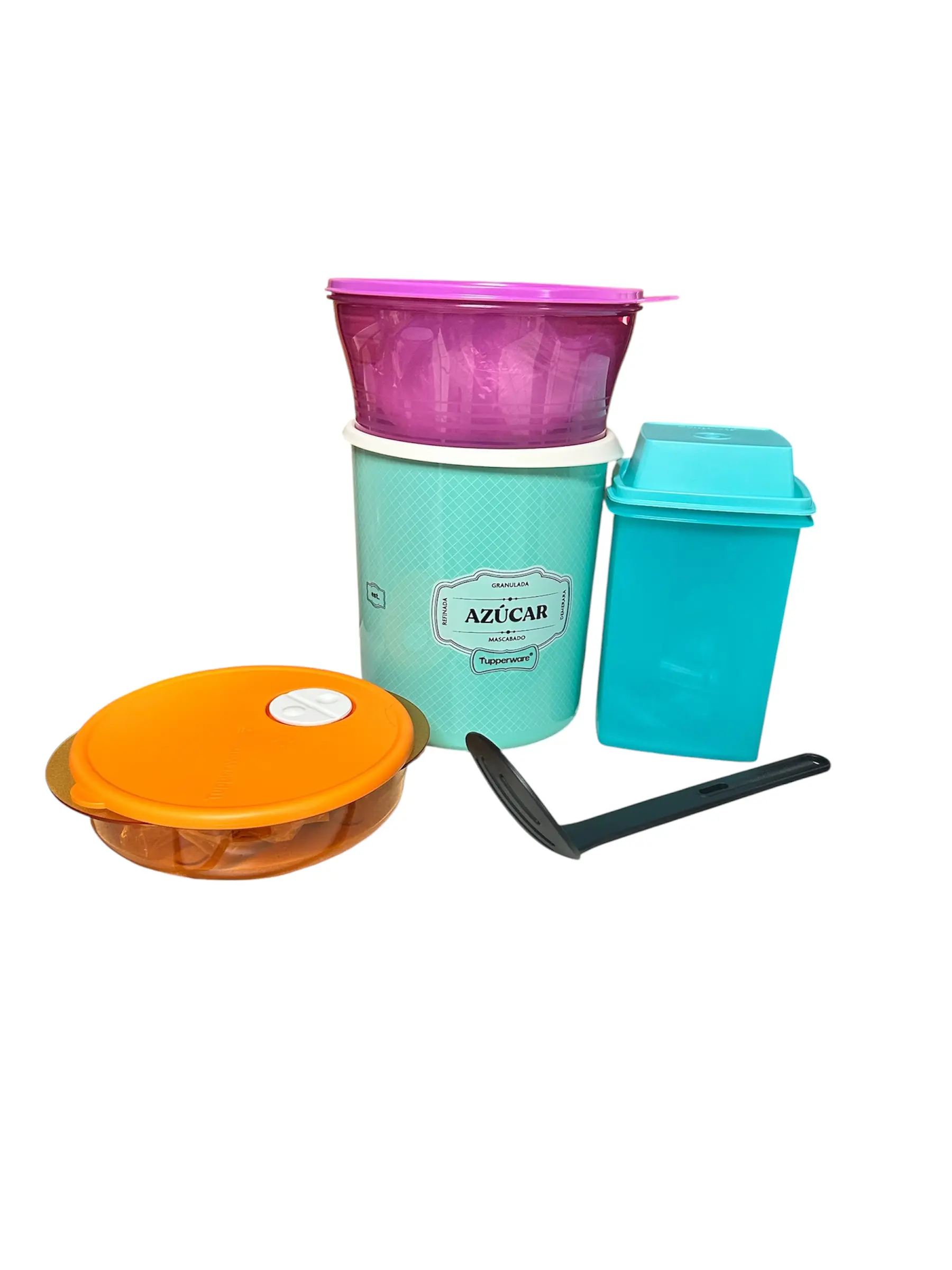 Medium 5-piece kitchen essentials set for food prep and storage.
