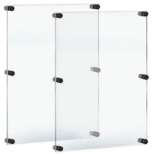 Azar Displays Floating Acrylic Wall Frame with Black Stand Off Caps: 24" x 36" Graphic Size, Overall Frame Size: 28" x 40", 2-Pack