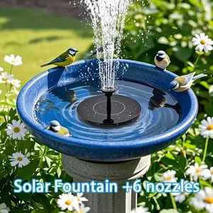 Solar Fountain, Bird Bath Fountain, Outdoor Water Feature for Garden, Pond & Terrace, Durable Plastic Design Bird Attractor, Garden Decoration, Outdoor Water Fountains, Garden Accessories