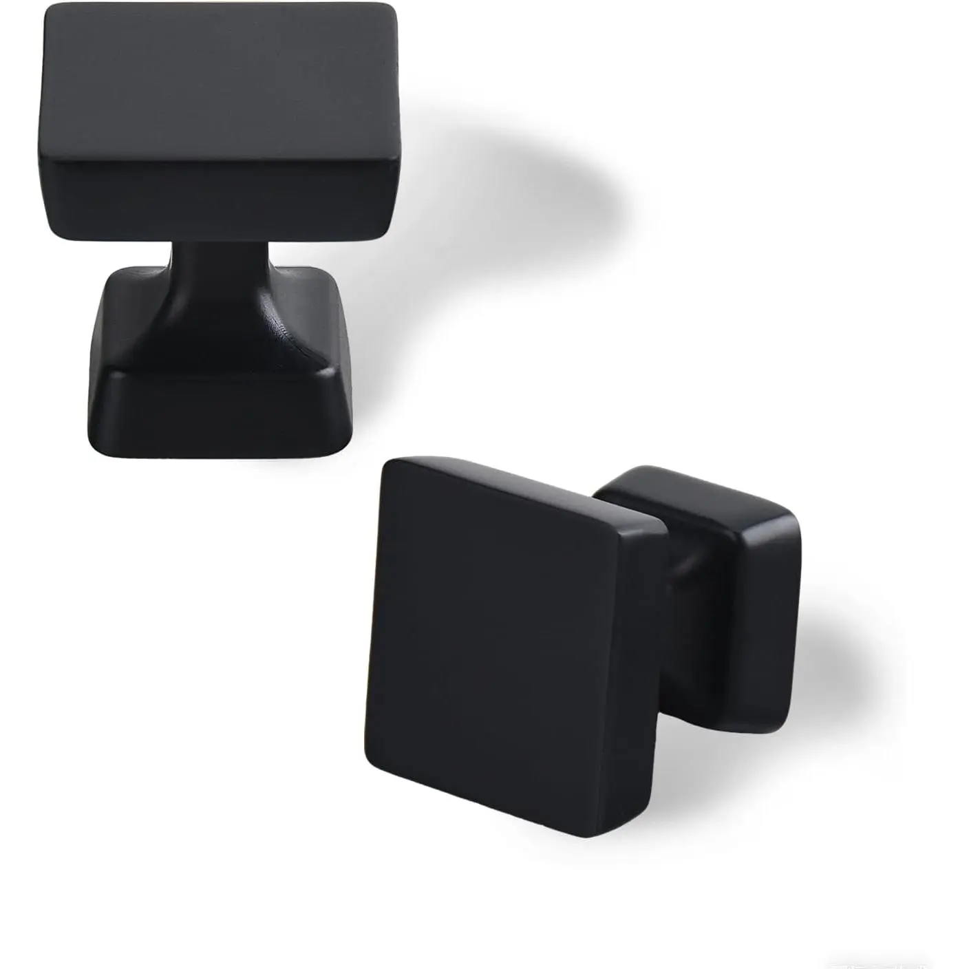 10-Pack Matte Black Contemporary Single-Hole Cabinet Doorknobs (Knob-10), 1.125-Inch Hole Diameter Zinc Alloy Hardware Handles for Kitchens, Bathroom Dressers