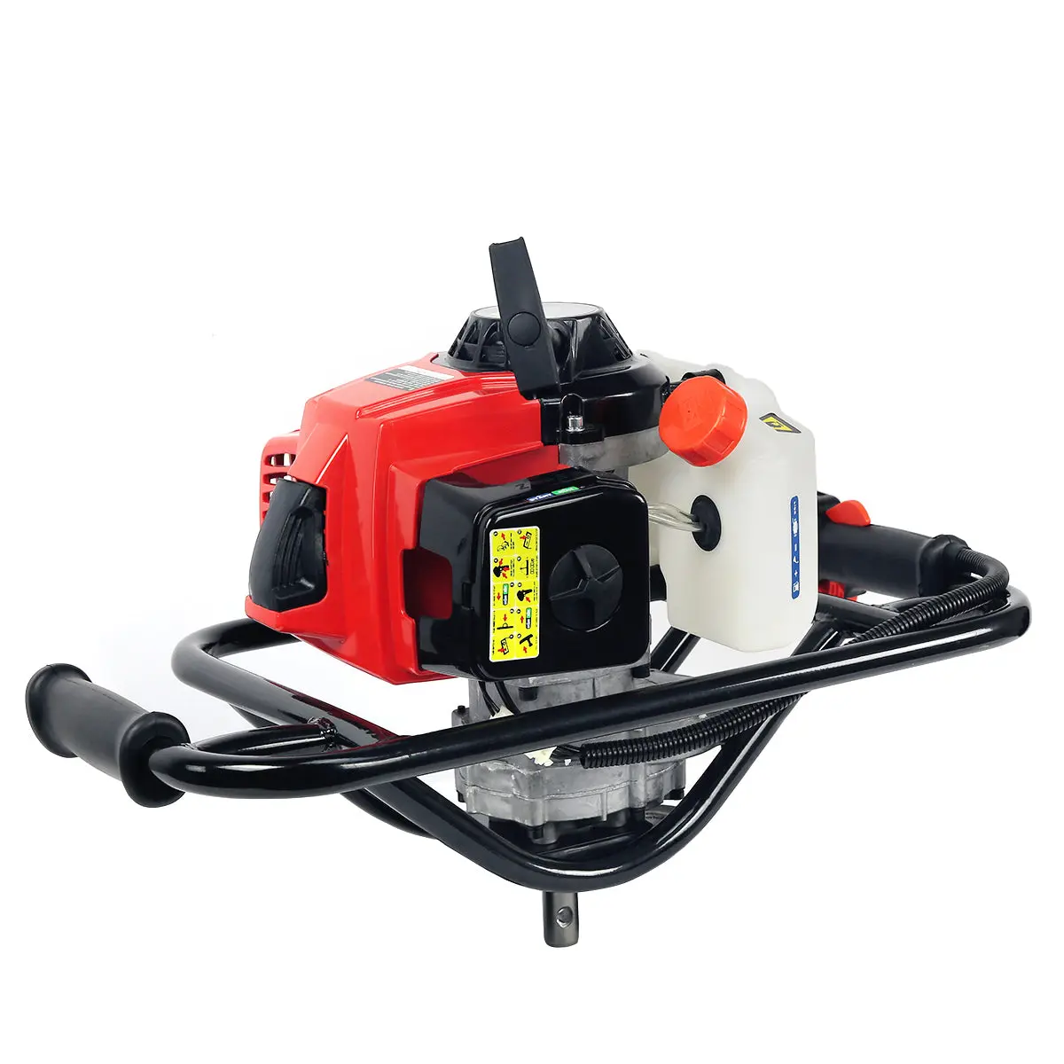 XtremepowerUS 1-Man Earth Auger V-Type Gas Post Hole Digger Powerhead, 2.5 HP 63 cc 2-Stroke Engine, 3/4 in Compatibility, 50:1 2-Cycle Pre-Blended Fuel Ready, Steel Frame, Ergo Handles, Translucent Fuel Tank, Work Tools, One-Man Users