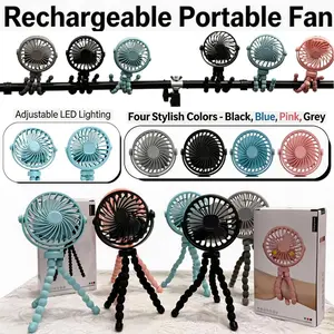 2 Options in 1 Link | Original & Upgraded Octopus Fans | 3-Speed, 500mAh Battery & 360° Adjustable Angle | Multi-Scene Cooling