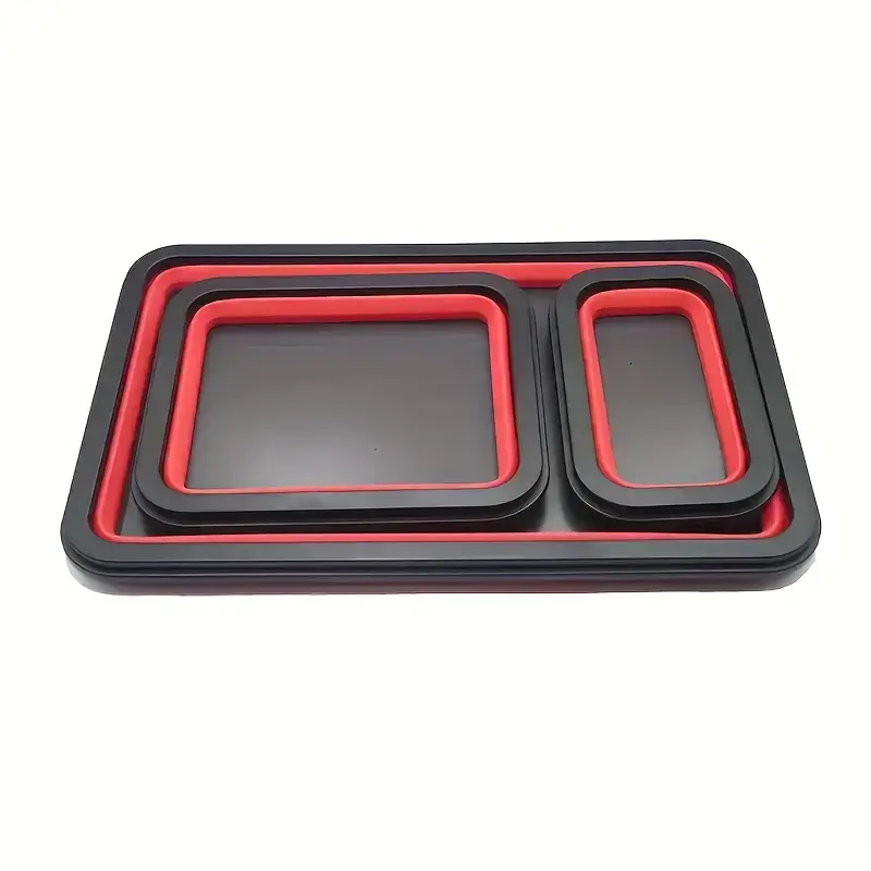 Foldable Magnetic Parts Bowl - Strong Magnet Silicone Tool Organizer, Magnetic Toolbox for Car Mechanic Work, Organizing Tools Boxes, Loss Prevention Storage Boxes for Screws Nuts
