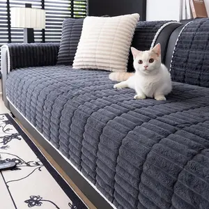 Solid Color Sofa Cover, Couch Covers, 1 Count Non-slip Sofa Slipcover, Machine Washable Soft Sofa Couch Protector for Home and Office Decoration