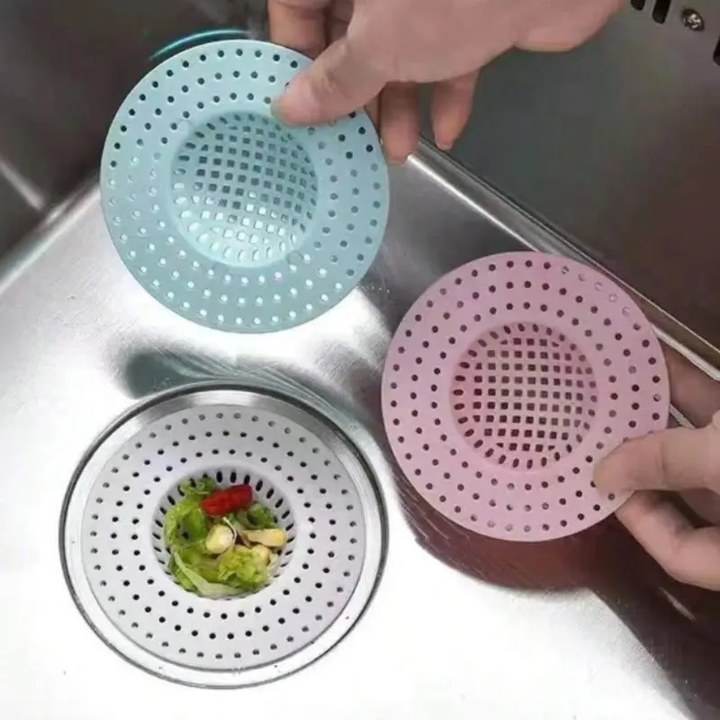 1pc/5pcs Household Kitchen Sink Filter Drain Net, Sink Filter Net, Kitchen Residue Anti-Clogging Filter Bathroom Floor Drain,Plastic Hard Material